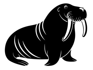 Walrus Silhouette Vector & SVG | Arctic Animal Clipart for Ocean Crafts, Kids Designs & Nature Decor