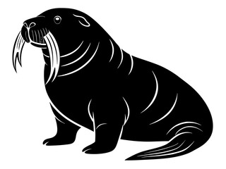 Walrus Silhouette Vector & SVG | Arctic Animal Clipart for Ocean Crafts, Kids Designs & Nature Decor