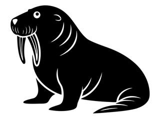 Walrus Silhouette Vector & SVG | Arctic Animal Clipart for Ocean Crafts, Kids Designs & Nature Decor
