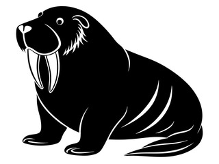 Walrus Silhouette Vector & SVG | Arctic Animal Clipart for Ocean Crafts, Kids Designs & Nature Decor