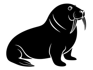 Walrus Silhouette Vector & SVG | Arctic Animal Clipart for Ocean Crafts, Kids Designs & Nature Decor