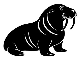 Walrus Silhouette Vector & SVG | Arctic Animal Clipart for Ocean Crafts, Kids Designs & Nature Decor