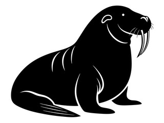 Walrus Silhouette Vector & SVG | Arctic Animal Clipart for Ocean Crafts, Kids Designs & Nature Decor
