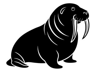 Walrus Silhouette Vector & SVG | Arctic Animal Clipart for Ocean Crafts, Kids Designs & Nature Decor
