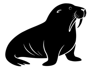 Walrus Silhouette Vector & SVG | Arctic Animal Clipart for Ocean Crafts, Kids Designs & Nature Decor
