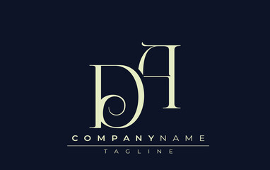 DA abstract Logo. Elegantly Designed Minimalist Monogram Logo with Stylish Lettering. Sophisticated and sleek minimalist monogram showcasing unique lettering design.