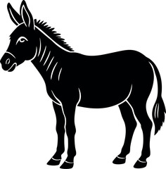 Donkey Silhouette Vector – Working Farm Animal Clipart for Rustic or Vintage Artwork