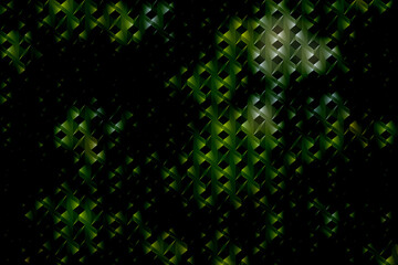 Abstract geometric pattern in green and black tones
