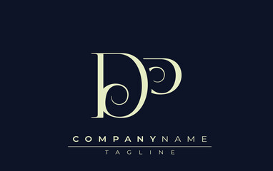 DP abstract Logo. Elegantly Designed Minimalist Monogram Logo with Stylish Lettering. Sophisticated and sleek minimalist monogram showcasing unique lettering design.