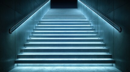 Obraz premium Futuristic illuminated stairway