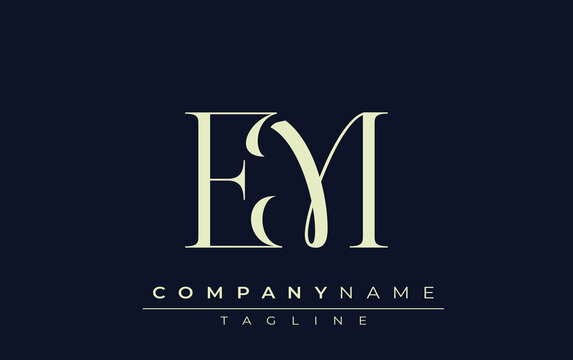 EM abstract Logo. Elegantly Designed Minimalist Monogram Logo with Stylish Lettering. Sophisticated and sleek minimalist monogram showcasing unique lettering design.
