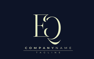 EQ abstract Logo. Elegantly Designed Minimalist Monogram Logo with Stylish Lettering. Sophisticated and sleek minimalist monogram showcasing unique lettering design.