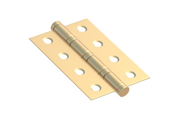 Golden door hinge isolated on white background. 3d render