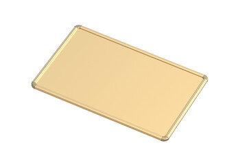 Golden whiteboard isolated on white background. Magnetic marker board. 3d render