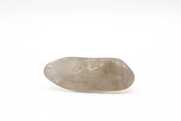 Smoky quartz stone isolated on white background