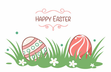 Happy Easter Eggs theme design – Pastel color vector Illustration for Any Design Use
