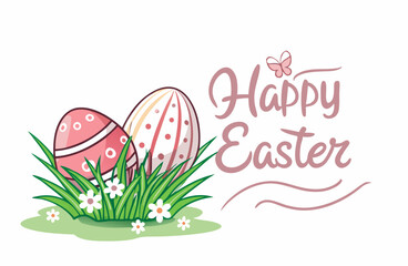 Happy Easter Eggs theme design – Pastel color vector Illustration for Any Design Use