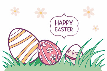 Happy Easter Eggs theme design – Pastel color vector Illustration for Any Design Use