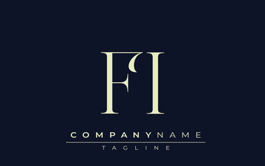 FI abstract Logo. Elegantly Designed Minimalist Monogram Logo with Stylish Lettering. Sophisticated and sleek minimalist monogram showcasing unique lettering design.