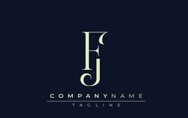 FJ abstract Logo. Elegantly Designed Minimalist Monogram Logo with Stylish Lettering. Sophisticated and sleek minimalist monogram showcasing unique lettering design.
