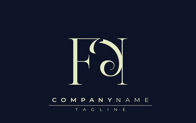 FN abstract Logo. Elegantly Designed Minimalist Monogram Logo with Stylish Lettering. Sophisticated and sleek minimalist monogram showcasing unique lettering design.