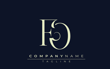 FO abstract Logo. Elegantly Designed Minimalist Monogram Logo with Stylish Lettering. Sophisticated and sleek minimalist monogram showcasing unique lettering design.
