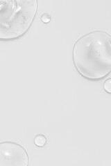 Cosmetic gel or beauty jelly serum texture background. Transparent skin care collagen product