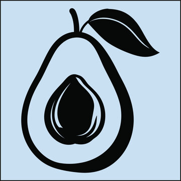 recommend clip art: Avocado Silhouette, Fresh Fruit