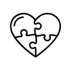 red heart with puzzle