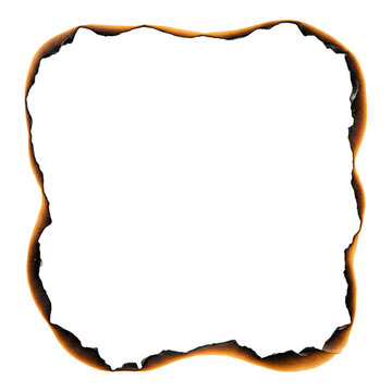 Organic edge of burned paper showing realistic texture