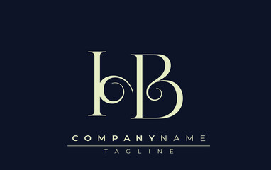HB abstract Logo. Elegantly Designed Minimalist Monogram Logo with Stylish Lettering. Sophisticated and sleek minimalist monogram showcasing unique lettering design.