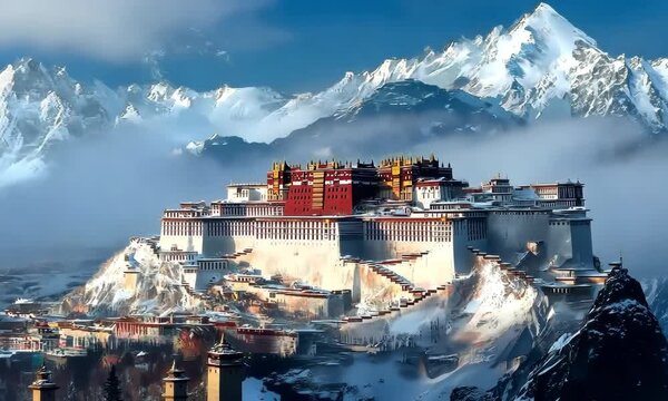 The Potala Palace, a winter palace of the Dalai Lamas in Lhasa