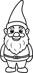Cute Cartoon Gnome Illustration with Beard and Pointed Hat