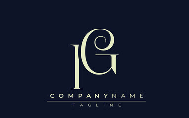 IG abstract Logo. Elegantly Designed Minimalist Monogram Logo with Stylish Lettering. Sophisticated and sleek minimalist monogram showcasing unique lettering design.