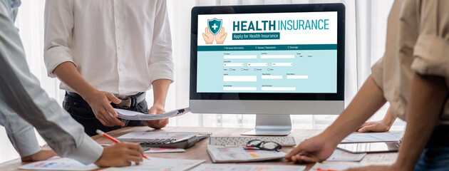 Health insurance web site brisk registration system for easy form filling