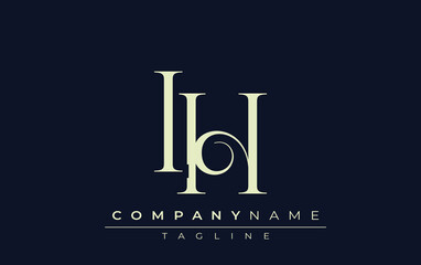 IH abstract Logo. Elegantly Designed Minimalist Monogram Logo with Stylish Lettering. Sophisticated and sleek minimalist monogram showcasing unique lettering design.