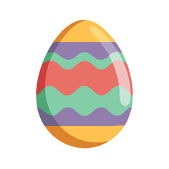 Vector illustration of colorful Easter egg in cute look. Ideal for use in festive UI/UX, holiday greeting cards, gift packaging and web elements