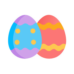Vector illustration of colorful Easter egg in cute look. Ideal for use in festive UI/UX, holiday greeting cards, gift packaging and web elements