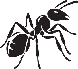 Silhouette vector illustration of an ant in side view. Perfect for insect-themed designs, science projects, and educational materials. EPS format, fully editable.