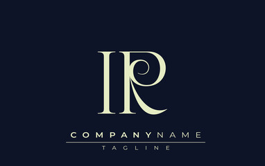 IR abstract Logo. Elegantly Designed Minimalist Monogram Logo with Stylish Lettering. Sophisticated and sleek minimalist monogram showcasing unique lettering design.