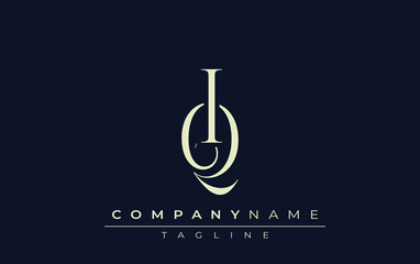 IQ abstract Logo. Elegantly Designed Minimalist Monogram Logo with Stylish Lettering. Sophisticated and sleek minimalist monogram showcasing unique lettering design.
