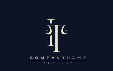 IT abstract Logo. Elegantly Designed Minimalist Monogram Logo with Stylish Lettering. Sophisticated and sleek minimalist monogram showcasing unique lettering design.