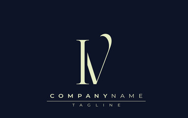 IV abstract Logo. Elegantly Designed Minimalist Monogram Logo with Stylish Lettering. Sophisticated and sleek minimalist monogram showcasing unique lettering design.