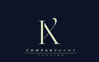IX abstract Logo. Elegantly Designed Minimalist Monogram Logo with Stylish Lettering. Sophisticated and sleek minimalist monogram showcasing unique lettering design.