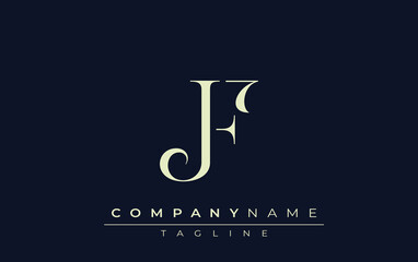 JF abstract Logo. Elegantly Designed Minimalist Monogram Logo with Stylish Lettering. Sophisticated and sleek minimalist monogram showcasing unique lettering design.
