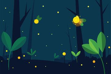 vector illustration of a night city