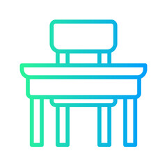 college_chair and desk icon 