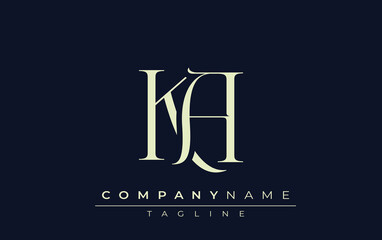 KA abstract Logo. Elegantly Designed Minimalist Monogram Logo with Stylish Lettering. Sophisticated and sleek minimalist monogram showcasing unique lettering design.
