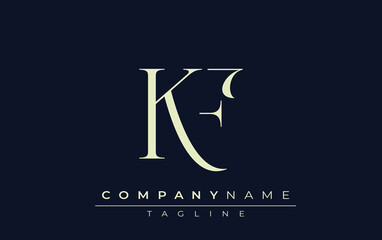 KF abstract Logo. Elegantly Designed Minimalist Monogram Logo with Stylish Lettering. Sophisticated and sleek minimalist monogram showcasing unique lettering design.