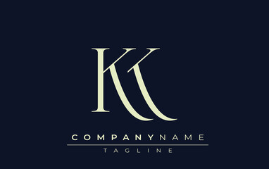 KK abstract Logo. Elegantly Designed Minimalist Monogram Logo with Stylish Lettering. Sophisticated and sleek minimalist monogram showcasing unique lettering design.